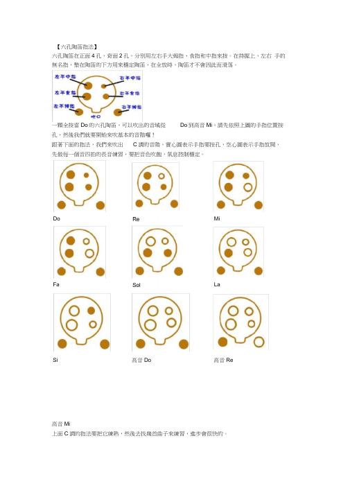 六孔陶笛指法