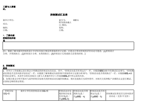 (GXC-1)402-1工薪与人事循环控制测试汇总表