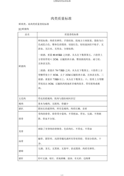 完整版肉类品质标准