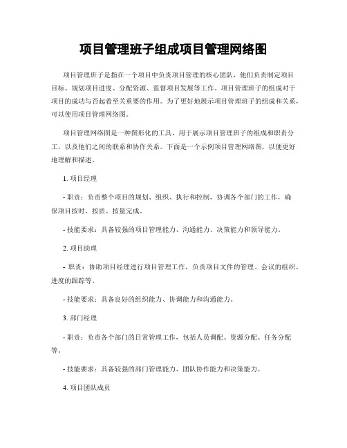 项目管理班子组成项目管理网络图