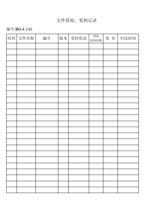 ISO 9001 体系认证表格