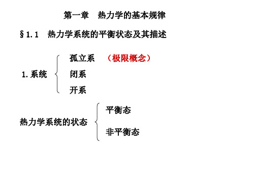 热力学统计物理第一章热力学的基本规律