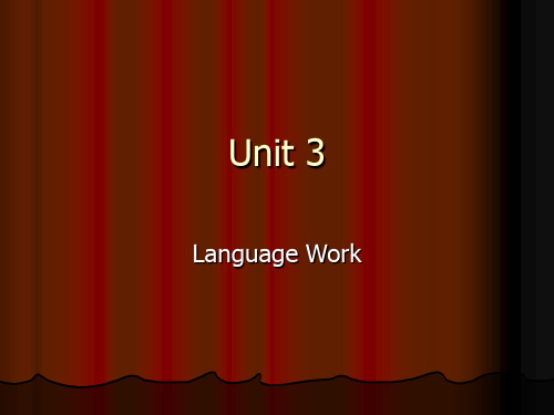 新编英语教程1Unit 3 language work