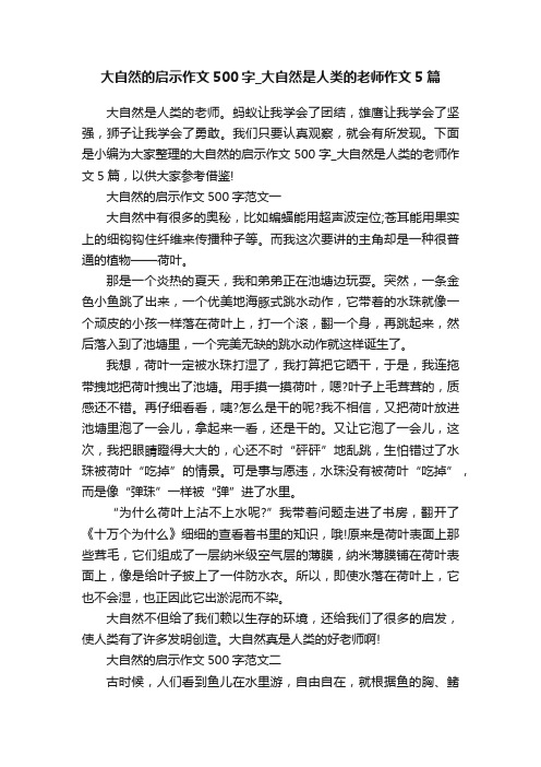 大自然的启示作文500字_大自然是人类的老师作文5篇