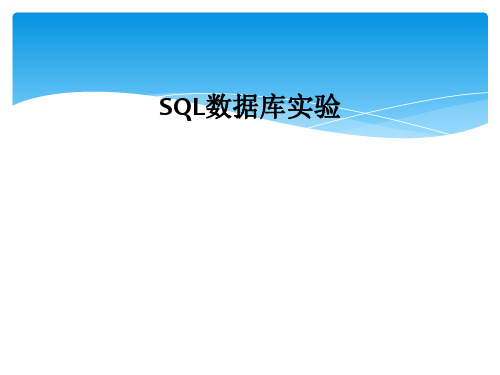 SQL数据库实验