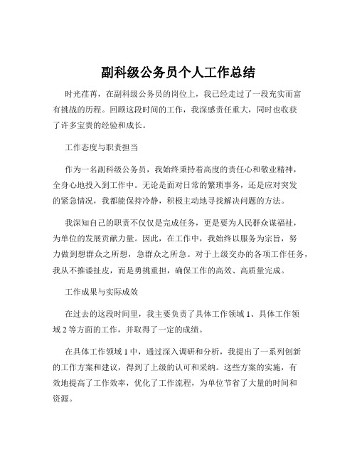 副科级公务员个人工作总结