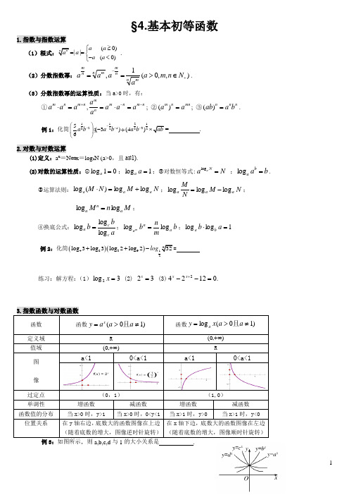 §4.基本初等函数复习专题