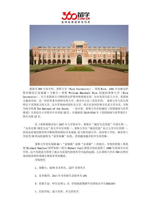 美国留学：莱斯大学校园环境