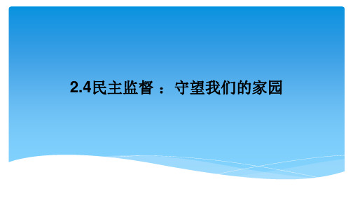 2.4民主监督：守望公共家园