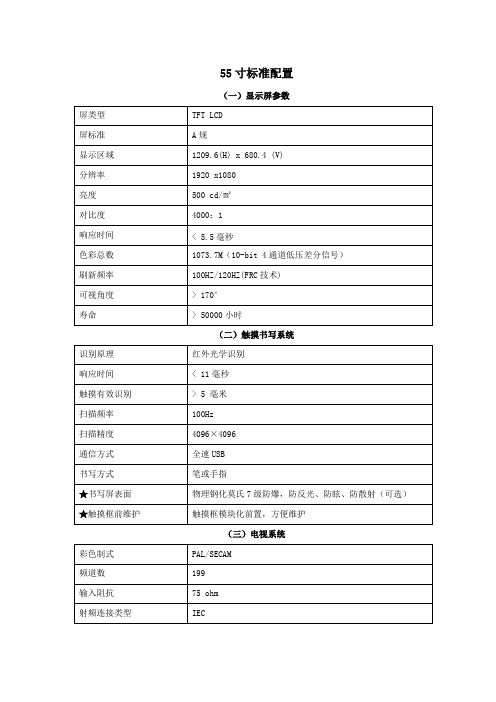 55寸标准配置