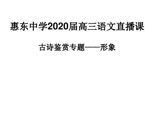 广东省惠州市惠东中学高三语文第二轮复习 古诗鉴赏之景物形象(共32张PPT)