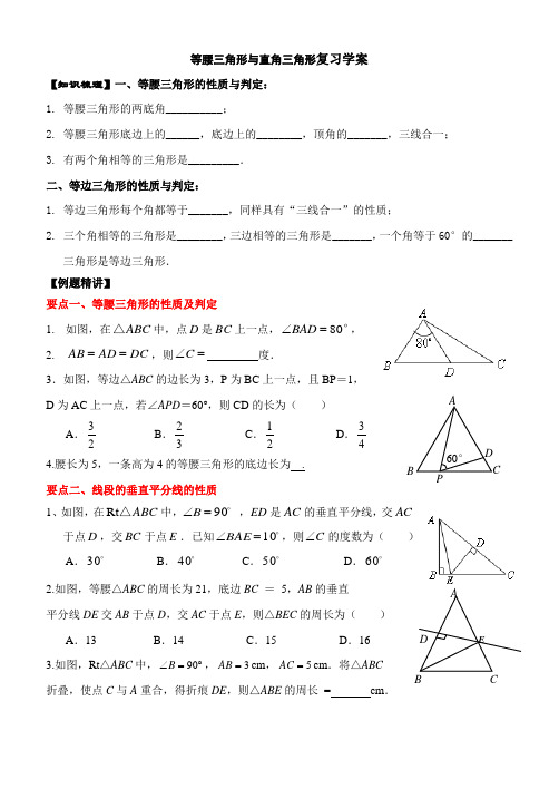 等腰三角形复习学案 