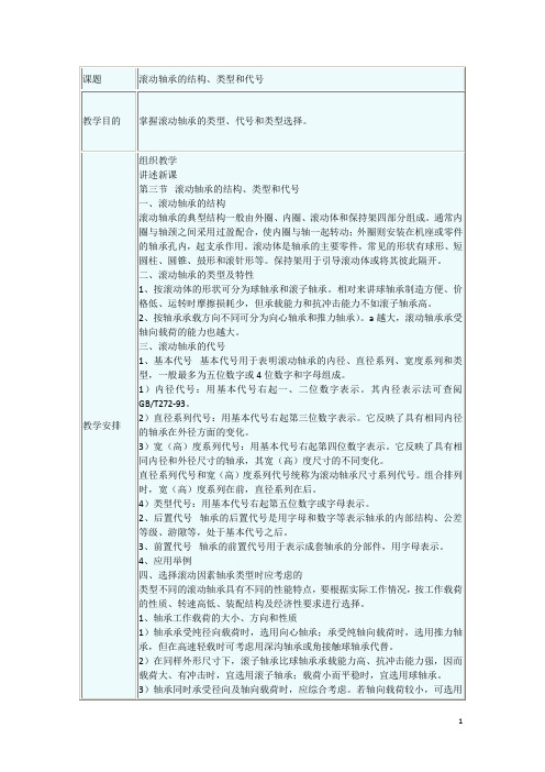 机械基础——滚动轴承的结构、类型和代号