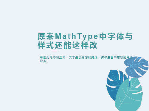 原来MathType中字体与样式还能这样改