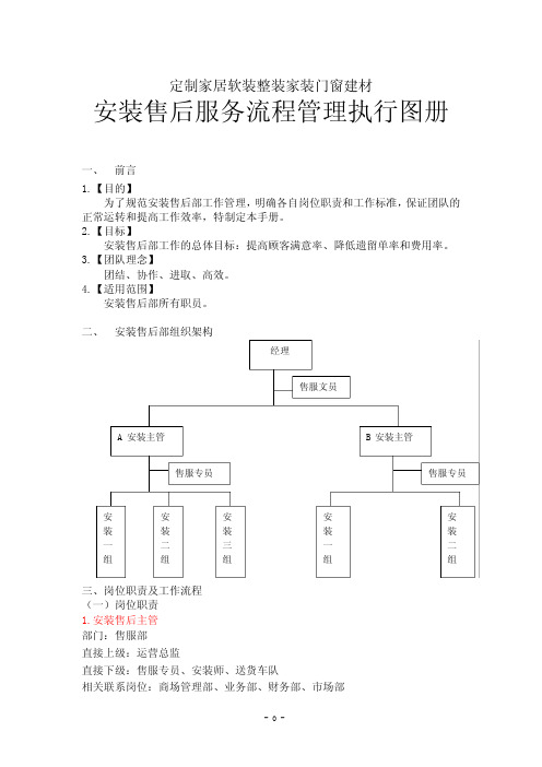 定制家居软装整装家装门窗建材安装售后服务流程管理执行图册