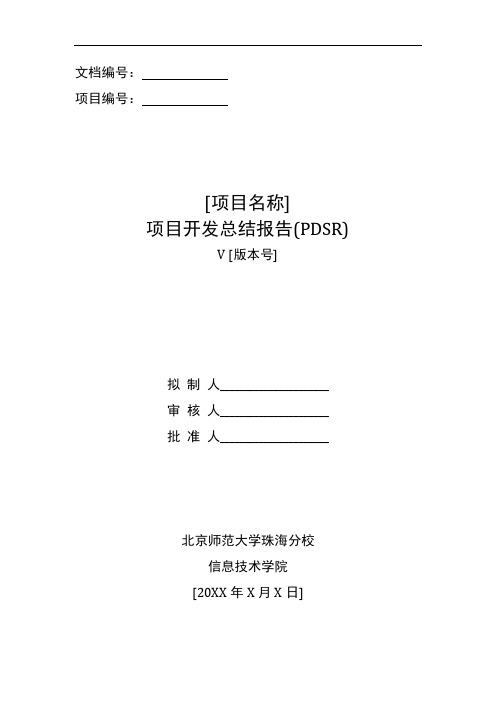 20 - 项目开发总结报告(PDSR)