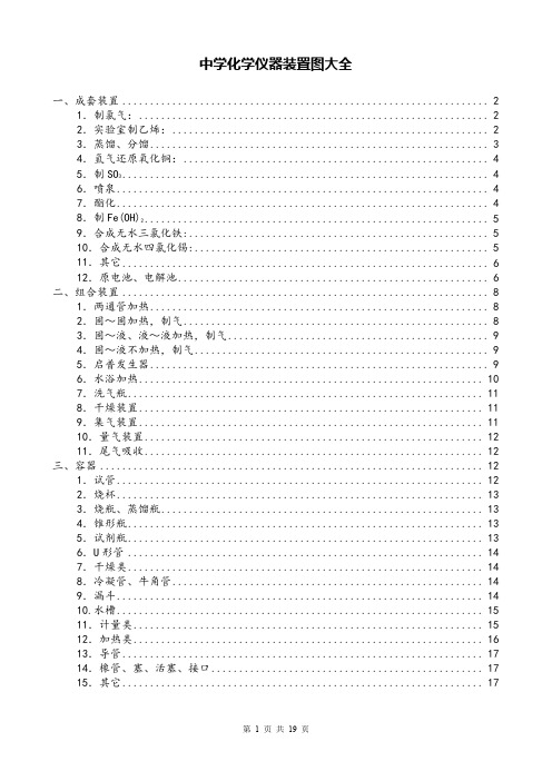 中学化学各仪器矢量图大全 