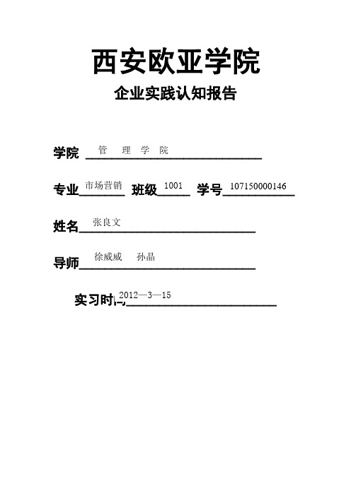 西安国际港务区认知实践报告