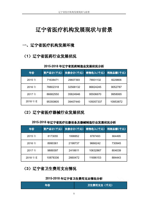 辽宁省医疗机构发展现状与前景