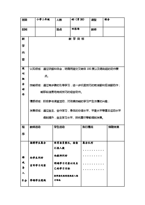 人教新课标小学体育五至六年级《体操类运动 4.技巧 3.脚蹬墙手倒立》优质课教学设计