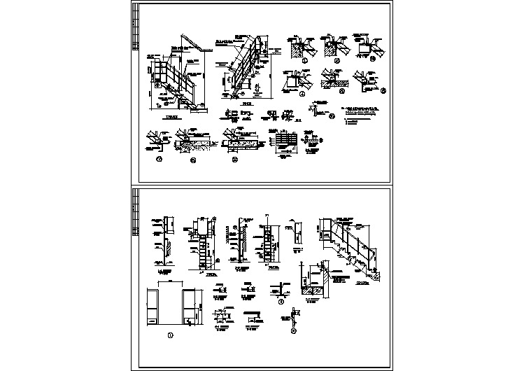 直跑钢楼梯CAD详图