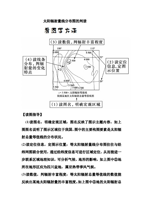 太阳辐射量线分布图的判读