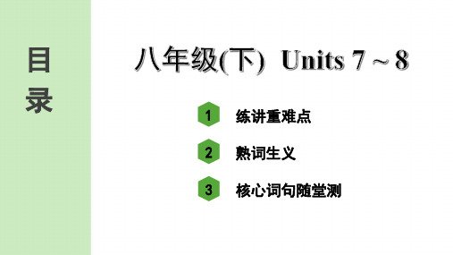 最新人教版中考英语知识点复习——八年级(下)Units 7~8