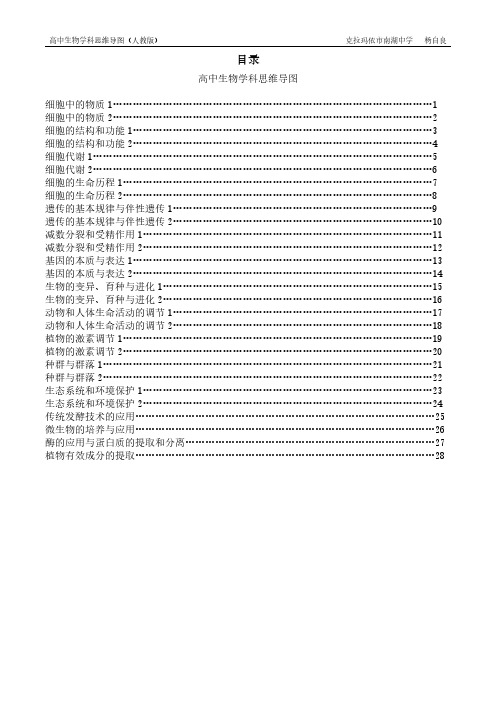 高中生物学科思维导图(2.0版)