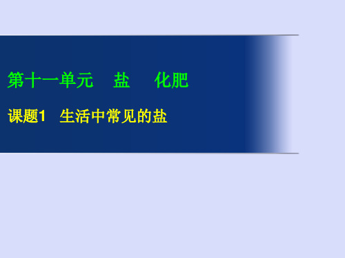 课题1 生活中常见的盐