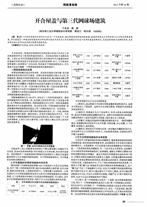 开合屋盖与第三代网球场建筑