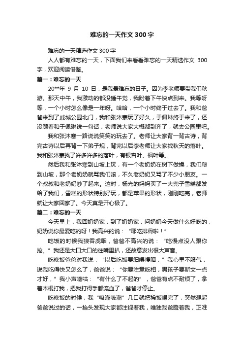 难忘的一天精选作文300字