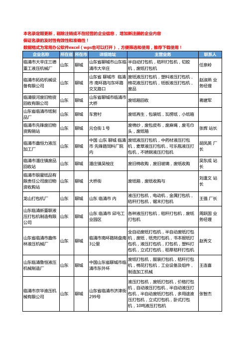 2020新版山东省聊城废纸工商企业公司名录名单黄页联系方式大全41家