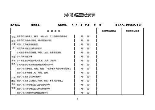 河(湖)巡查记录表