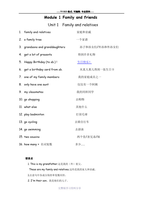 上海版牛津英语6(上)单词短语及重点句
