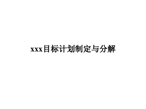 公司目标制定与分解