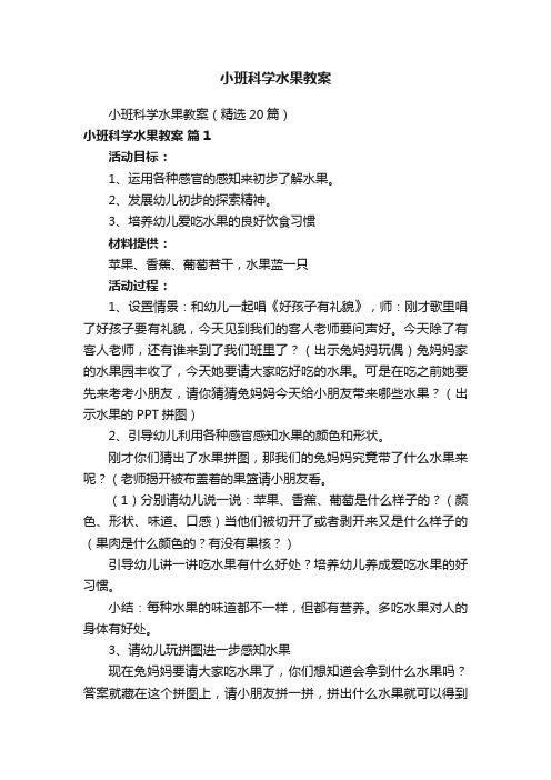 小班科学水果教案