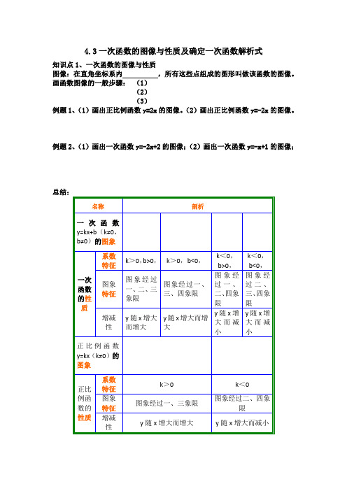 第四章一次函数的图像与性质