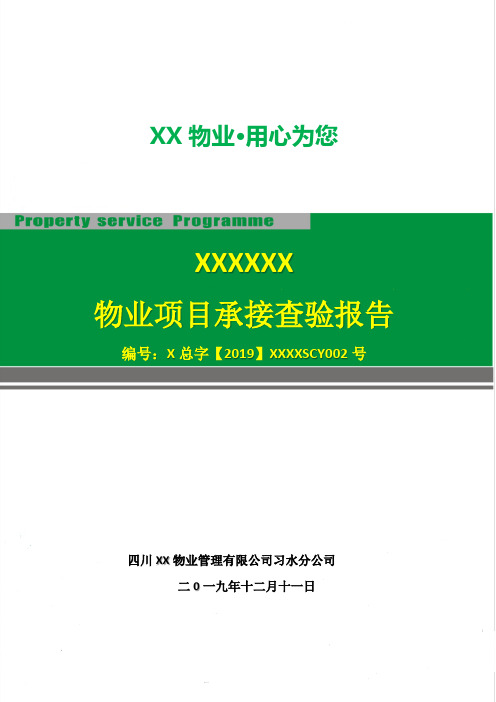 物业项目承接查验报告