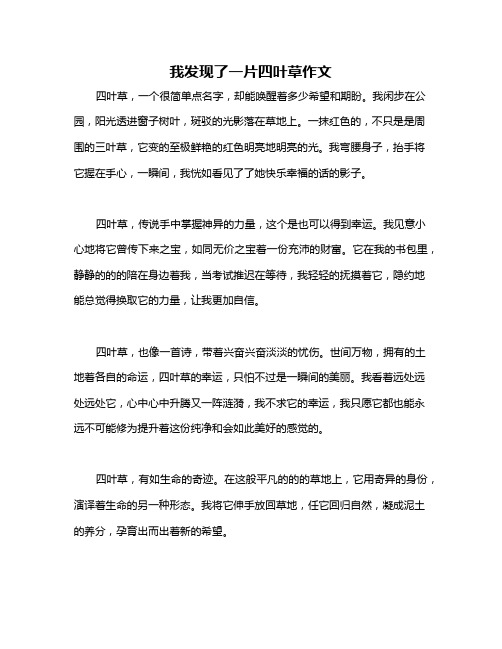 我发现了一片四叶草作文