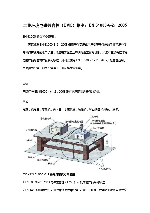 工业环境电磁兼容性(EMC)指令：EN 61000-6-2：2005