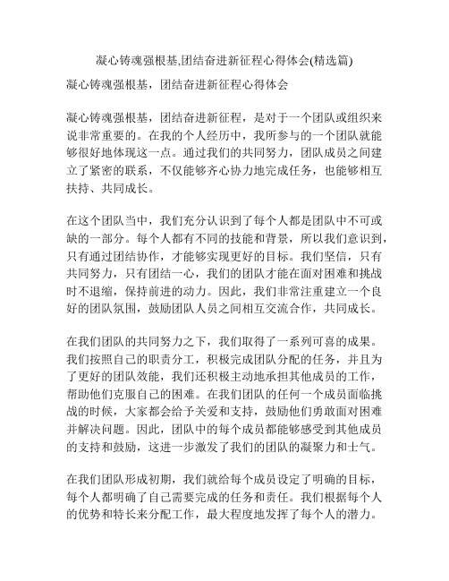 凝心铸魂强根基,团结奋进新征程心得体会(精选篇)