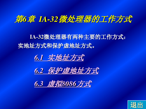 IA-32微处理器有两种主要的工作方式实地址方式和保护