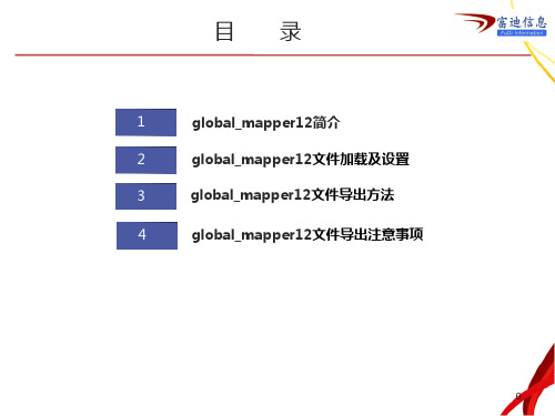 GlobalMapper软件转CAD软件设置教程专题培训课件