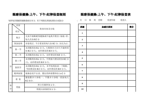 课间操检查表