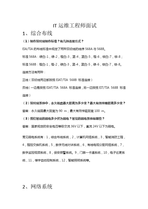 IT运维工程师面试题