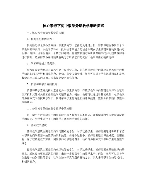 核心素养下初中数学分层教学策略探究