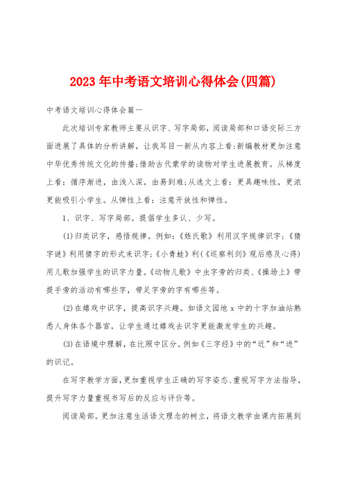 2023年中考语文培训心得体会(四篇)