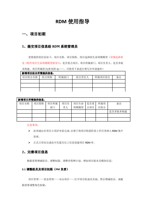 RDM使用指南(PM)