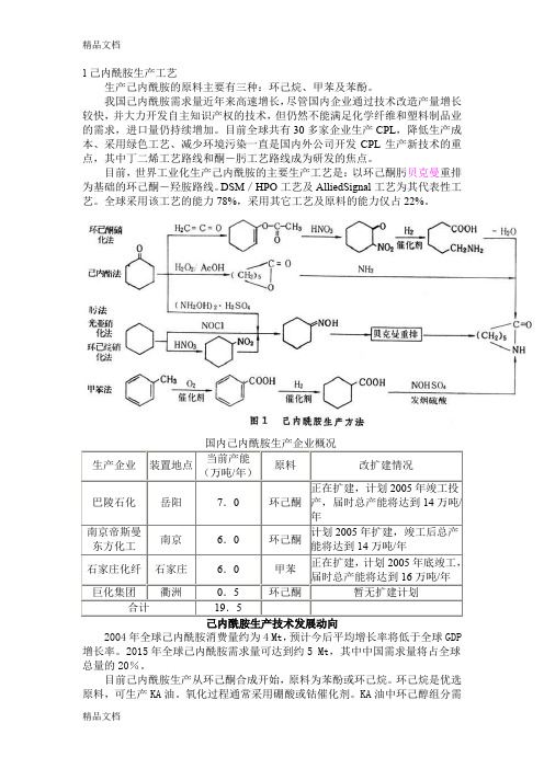 (整理)己内酰胺生产工艺删减版