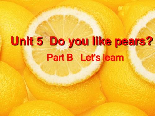 PEP人教版三年级英语下册Unit 5 B Let's learn精品PPT课件